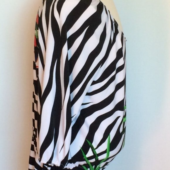 Joseph Ribkoff Zebra Floral Tunic - Picture 3 of 8